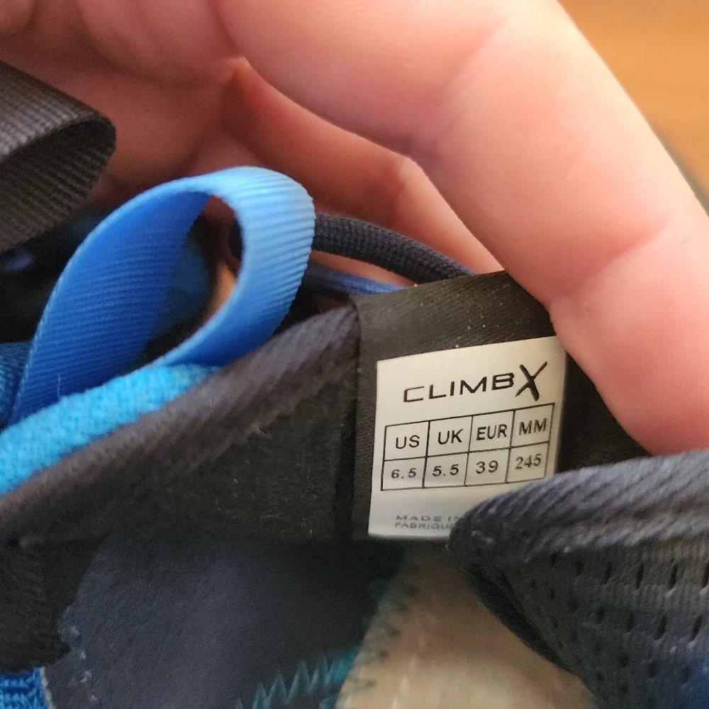 Climb X Men's Blue Climbing Shoes Lace Up 6.5